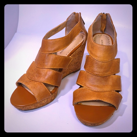 Adrienne Vittadini Shoes - Adrienne Vittadini Leather sandals w/cork wedge